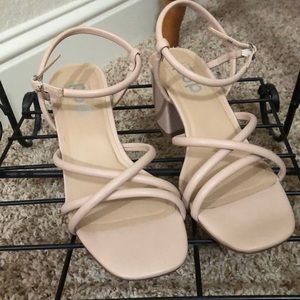 Size 8-8.5 pinkish taupe heels worn 1x